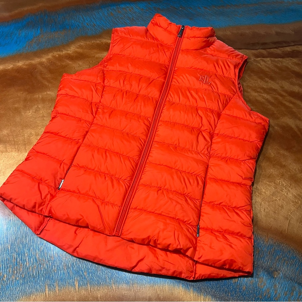 Lauren Ralph Lauren Red Quilted Puffer Vest
